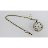 Victorian WH Johnson of Sheffield silver cased pocket watch, the enamel dial with Roman numerals and