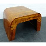 Modern hardwood side table, 46 x 61cm