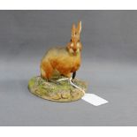 Border Fine Arts figure of a Hare, paper label verso, 12cm high