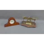 Mixed lot to include a set of early 20th century oak and brass postal scales and a modern Ellis &