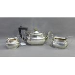 Birmingham silver Bachelor teaset comprising teapot, cream jug and sugar bowl (3)