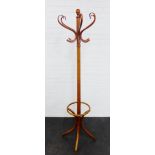 Bentwood hat and coat stand, 185cm long