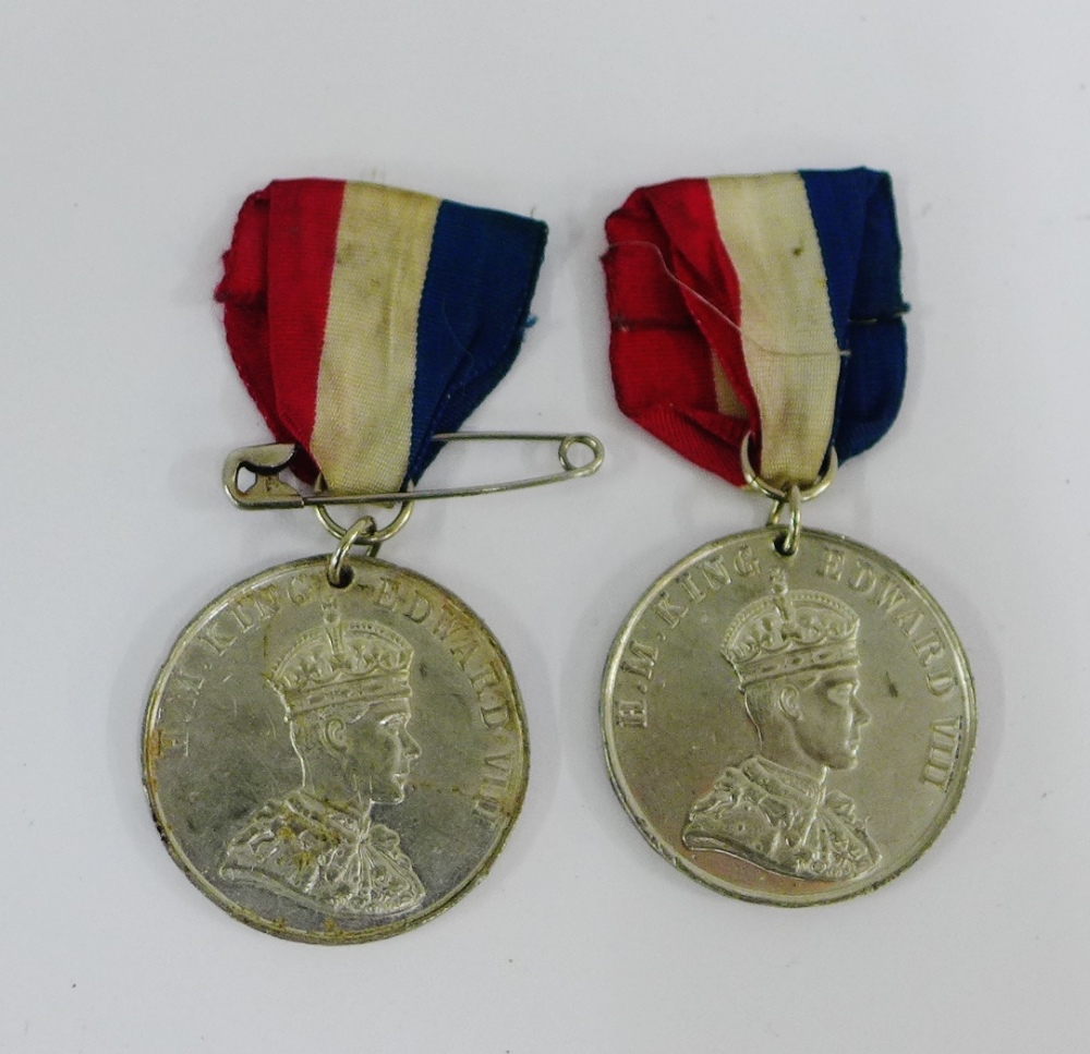 Two Edward VIII commemorative medals (2)