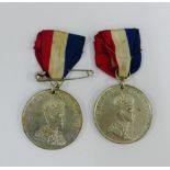 Two Edward VIII commemorative medals (2)