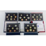 Royal Mint Proof sets to include 1983, 1985, 1986, 1987 and 1990 (5)