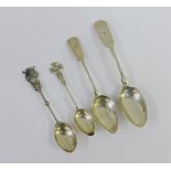 Scottish provincial silver teaspoon likely by James Walker of Aberdeen, circa 1850, together with