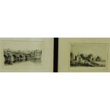 Hugh Harwood Banner Pair of etchings to include 'Lincluden Abbey, Dumfries' and another, in glazed