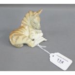 Lomonsov Russian porcelain Zebra with printed backstamps