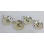 Set of four Sterling silver ashtrays, stamped Sterling Thailand (4)