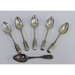 Set of six Scottish Provincial silver dessert spoons by Alexander Cameron, Dundee (6)