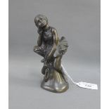 Contemporary bronze patinated resin figure of a 'Young Ballerina', 15cm high