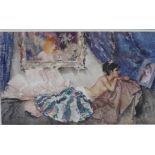 William Russell Flint, limited edition coloured print, has a blind stamp, numbered 425/850, in a