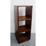 Contemporary hardwood open bookcase / display cabinet, 115 x 42cm