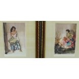 William Russell Flint, companion pair of limited edition coloured prints with blind stamps and