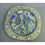 Rosenthal painted glass wall plate, designed by Bjorn Wiinblad, (boxed)