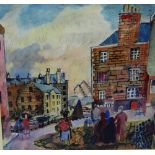 20th Century School 'Leith Street Scene' Mixed Media, apparently unsigned, in a glazed frame, 55 x