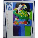 Walasse Ting 'I will tell you a secret', Coloured print in a glazed frame, 70 x 100cm