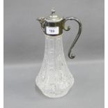 Epns mounted and glass claret jug, (2)