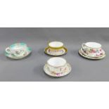 Collection of miscellaneous porcelain cabinet teacups and saucers to include Salviati & Co,