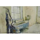 Joy Brock 'The Old Wash House' Watercolour, apparently unsigned, entitled verso, in a glazed