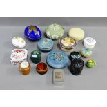 Collection of porcelain pottery and Jasper ware jars and covers etc., (17)