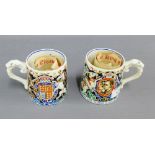 Two Dame Laura Knight, Coronation of King George VI and Queen Elizabeth mugs, (2)