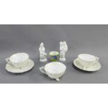 White glazed male and female figure and shell shaped cups and saucers etc., (a lot)