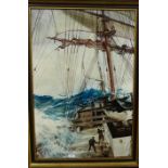 Montague Dawson, oilograph, framed, 60 x 90cm