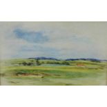 E. Alexander 'Gullane' Watercolour, unsigned, entitled verso, in a glazed frame, 28 x 17cm