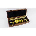 Lacquered brass Customs and Excise scales, in a mahogany fitted box