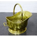 Brass helmet shaped coal bucket, 76 x 48cm