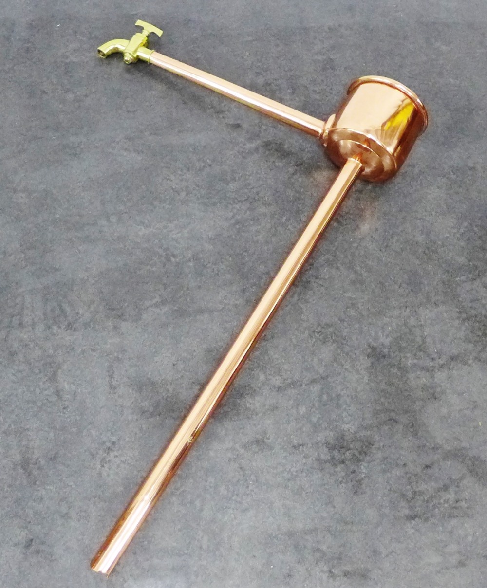 John McGlashan & Co, Glasgow, copper and brass funnel tap, 121 x 81cm