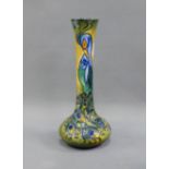 Moorcroft 'Peacock' patterned vase, modelled by Rachel Bishop, signed and dated '96, with