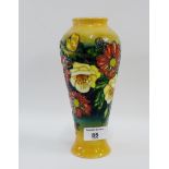Moorcroft high shouldered baluster vase with tube line mixed flower pattern, with impressed and