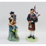 Two Royal Doulton figures to include 'The Piper' HN3444, and 'HN2907, tallest 25cm, (2)