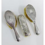 Birmingham silver backed dressing table brushes (3)