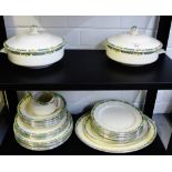 Losol ware dinner service comprising two tureens, dinner plates, side plates, serving dish and