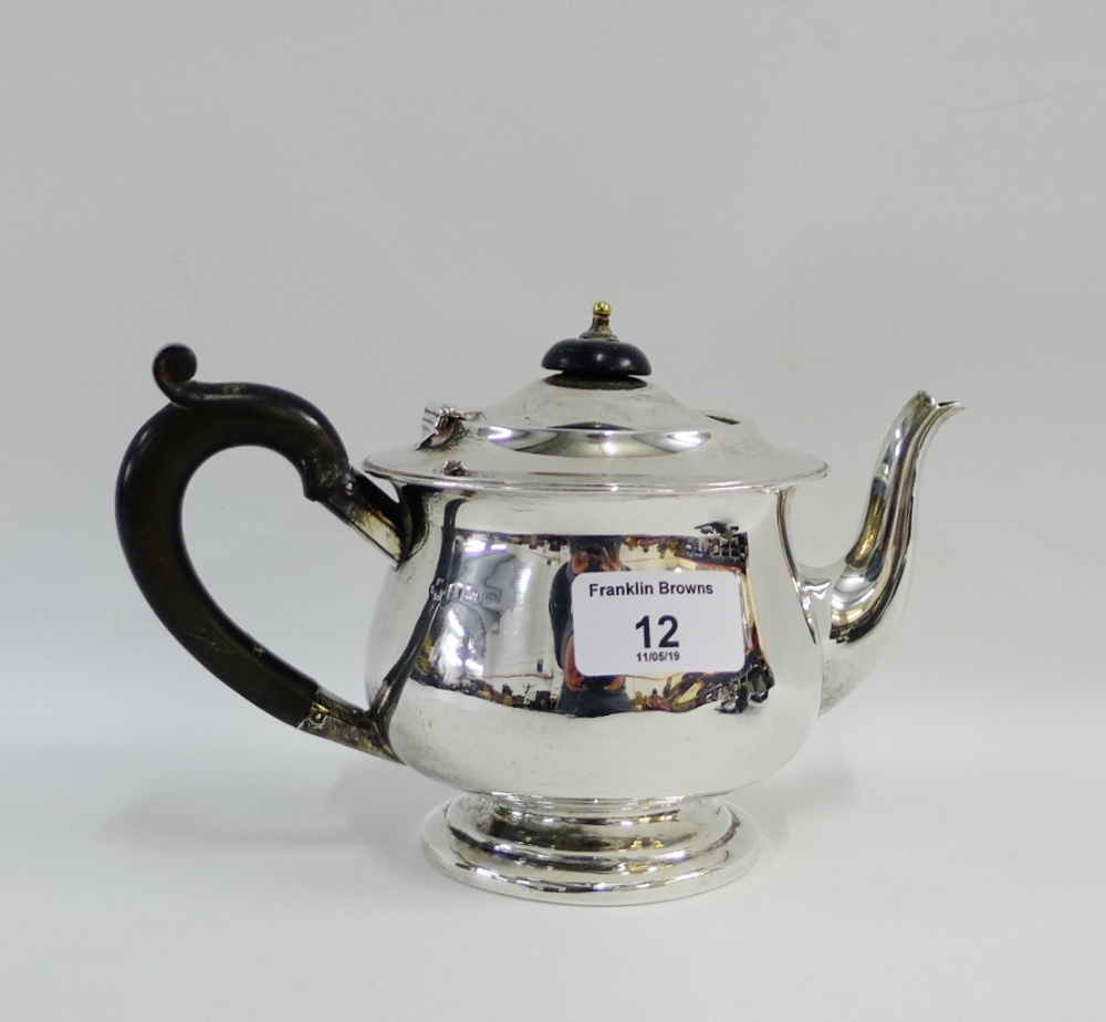 Early 20th century Birmingham silver Bachelors teapot, 13cm high