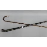 Silver mounted walking cane and another, (2)
