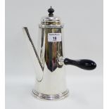 George V silver chocolate pot, James Deakin & Sons, Sheffield 1912, 24cm high