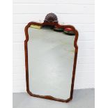 Mahogany framed wall mirror, 80 x 44cm