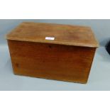 Mahogany box, the rectangular hinged lid with moulded edge, 43 x 23cm