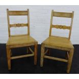 Pair of light wood side chairs, 84 x 47cm, (2)