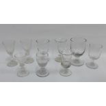 A collection of 18th and 19th century drinking glasses to include an engraved conical ale glass (12)