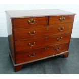19th century mahogany chest, the rectangular top above two short and three long drawers, on