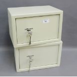 Two Cathedral safes, complete with keys, 31 x 20cm, (2)