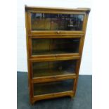 Kenric Efferson Ltd oak glazed bookcase, 135 x 71cm