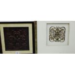 Two contemporary framed panels, largest 50 x 50cm, (2)