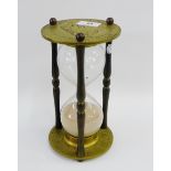 Large brass hour glass sand timer 23cm high