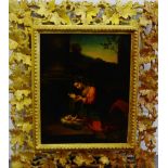 Continental School 'Madonna & Child' Oil-on-Canvas, apparently unsigned, in an ornate leaf moulded